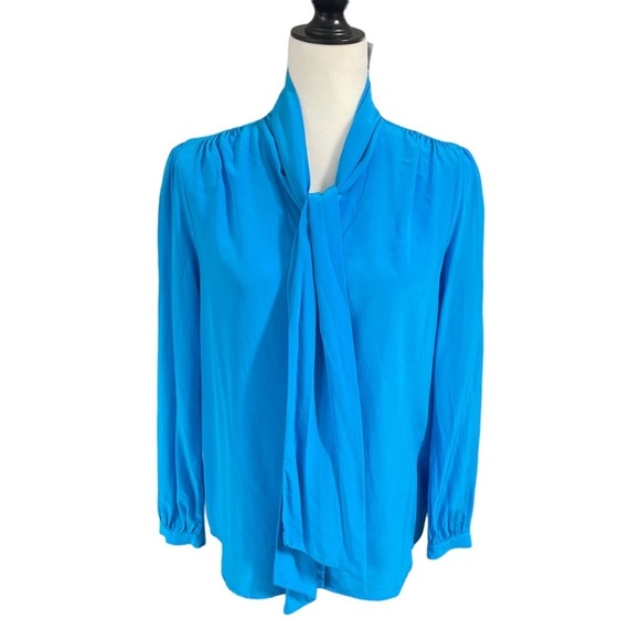 J. CREW Tie-neck blouse in Re-Imagined Silk size XS - Picture 5 of 15
